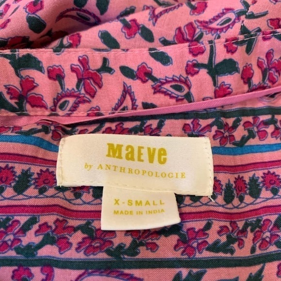 Anthropologie Maeve Pink Floral Sleeveless Top XS - Picture 5 of 6